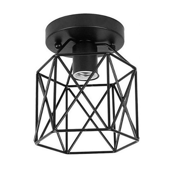Mordely Industrial Antique Embedded Ceiling Light Retro Black Metal Light Stand Creative Light Cafe Hotel