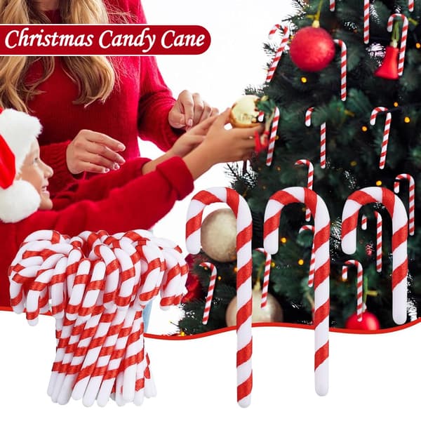 Mordely 50 Styck Julgodis Cane Xmas Tree Decor 5CM 5CM 5cm