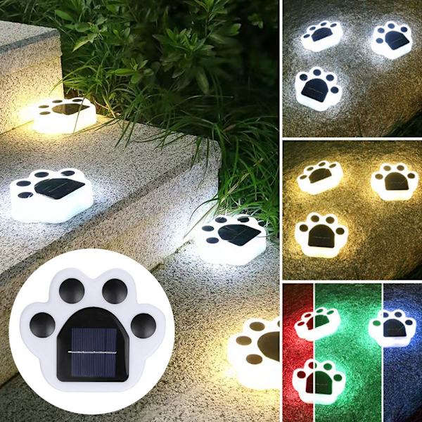 Mordely Solar Light Cat Paw Print FÄRGRIGT LJUS
