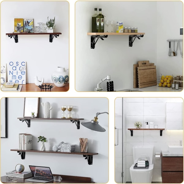 Mordely Wall Mounted Folding Bracket Set Of 2 Foldable Shelf Support Folding Shelf Brackets With Screws Folding Shelf Hinge For Diy Bench