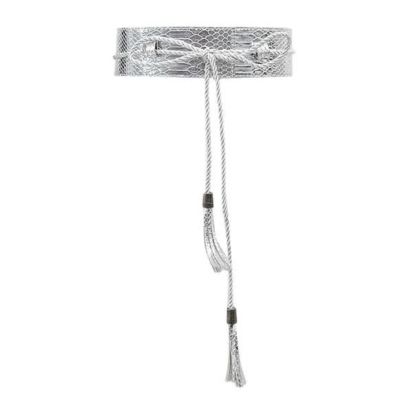 Mordely Snake Skin Pattern Läderbälte Korsett Midjeband SILVER silver