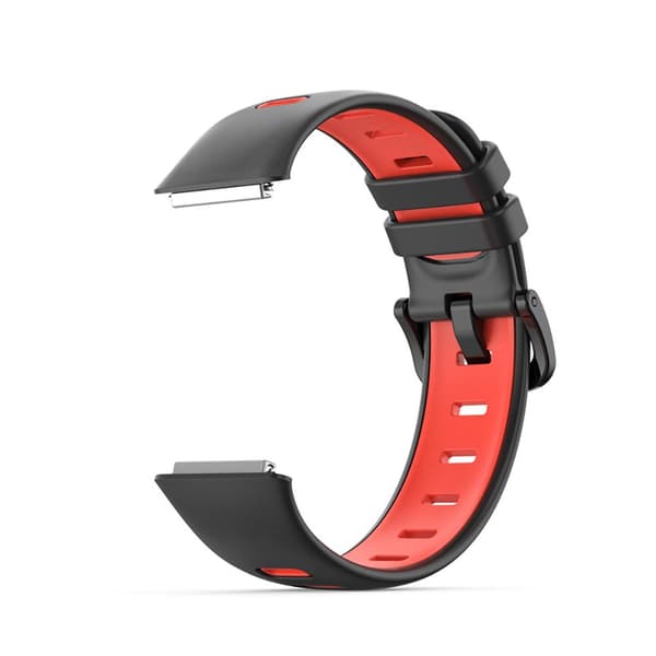 Mordely För Huawei Band 7 Silikon Andningsrem SVART&RÖD black&red
