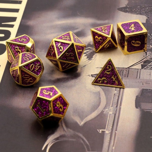 Mordely 7st DND Metal Dice Set Game Dice