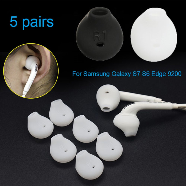 Mordely 10 st silikon öronkuddar öronproppar för Samsung Galaxy S7 S6 Edge black