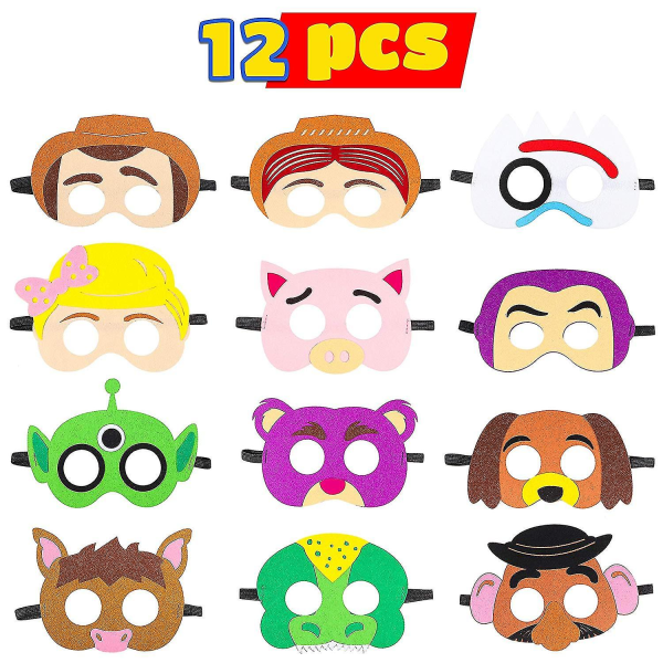 2023 12pcs Cute Animal Birthday Party Masks For Kids