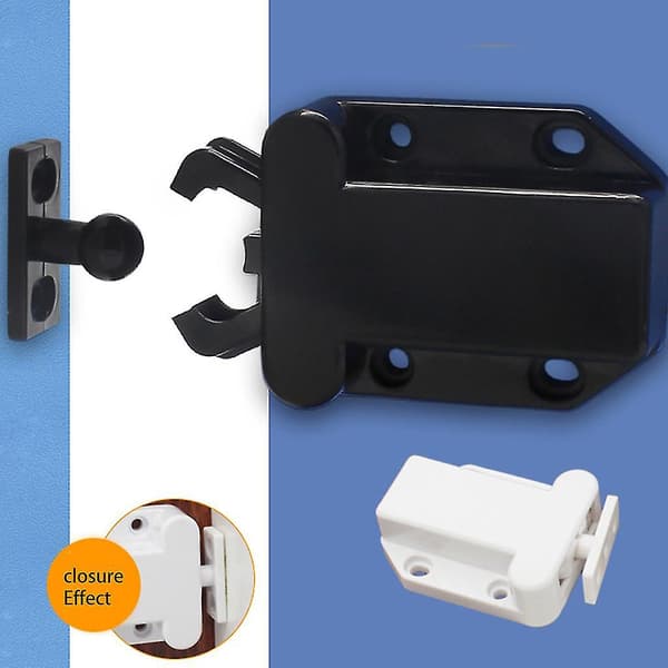 Invisible Furniture Lock With Mute Pop-up Function Push To Open Catch Lock Black