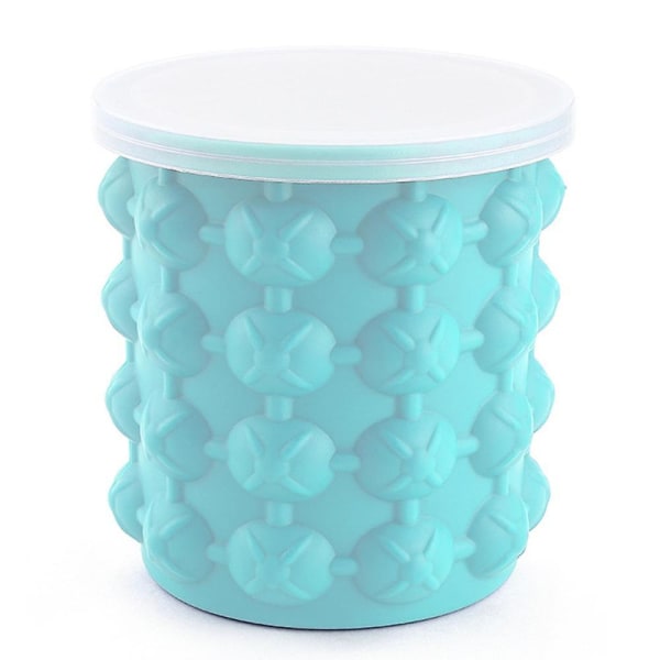 Ice Cube Maker Silicone Bucket Ice Mold And Storage Bin, Portable 2 In 1 Ice Cube Maker, Small Ice Container