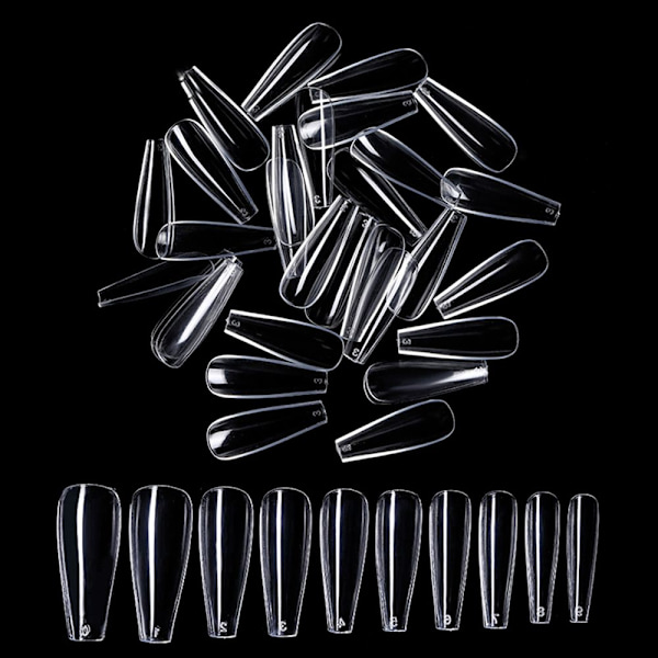 Mordely 100st/kartong falska spiktips Kista falska naglar Clear-100PCS-Box