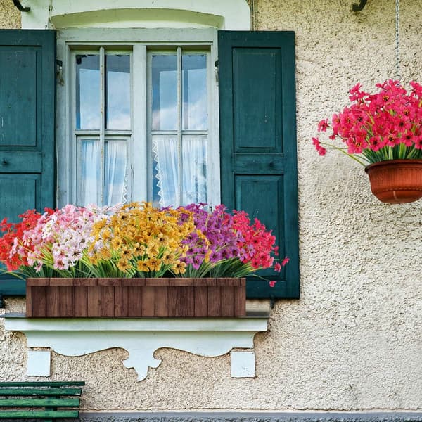 Mordely 20 buntar Konstgjorda utomhusblommor UV-resistenta