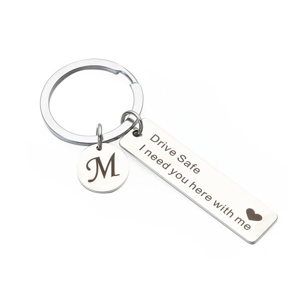 Mordely Drive Safe Keychain A-Z 26 initialer Bokstäver Nyckelring