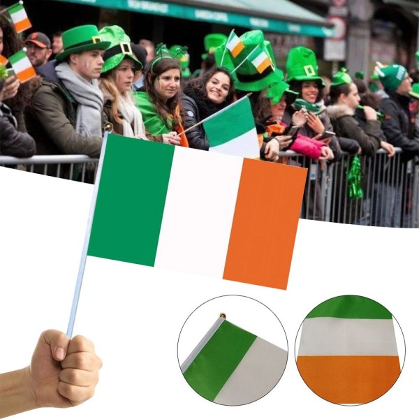 Mordely 20st Irland Stick Flag Hand Viftande Flaggor 20PCS 20PcsB