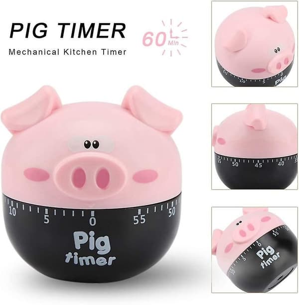 2023 Cute Cartoon Pig Kitchen Timer,mechanical Timers Counters,for Cooking Timing Tool Alarm Clock,portable Alarm Clock Kitchen Cooking Tool