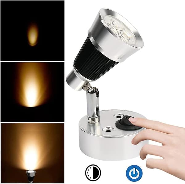 Mordely 12v Led Spot Wall Reading Light, 2 Pcs Auto Led Light Adjustable Switch Interior E Van Light For Rv, , E, Boat, Yacht