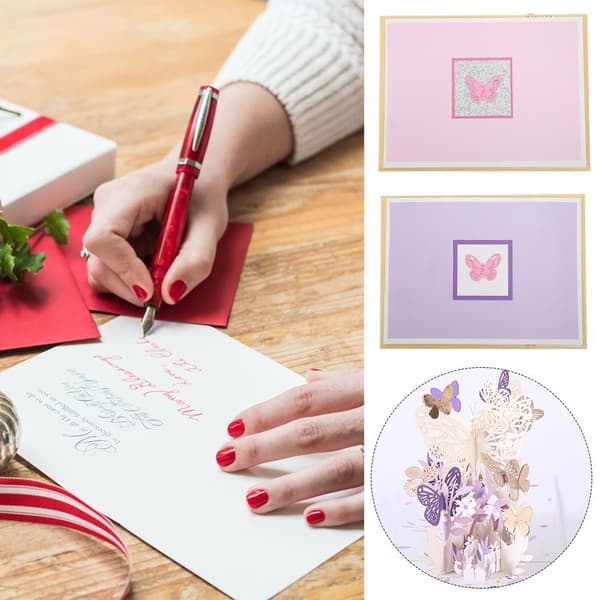 3D Pop-up bukett papper blommor ROSA ROSA Pink