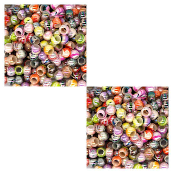 Mordely 1/2/3/5 100 bitar Pony Bead Kit Hårpärlor Ornament Hantverk 2PCS