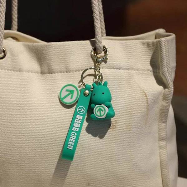 2023 3pcs Creative Key Ring Anti-lost Cartoon Green Code Design Keychain Pendant Key Accessories