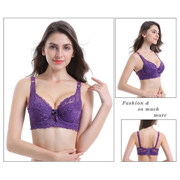 Mordely Spets-BH Bygel-BH LILA Purple 85D