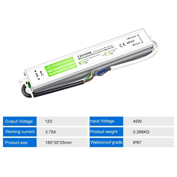 Mordely LED Transformator LED Driver Transformator 12V45W