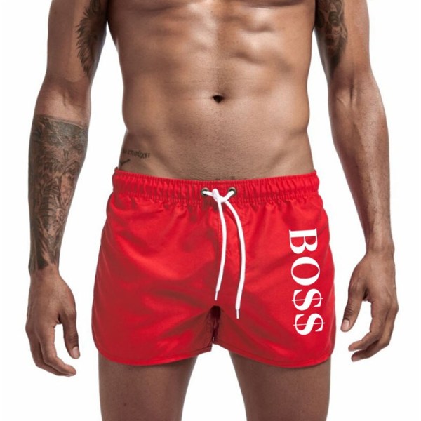 Mordely Boss Casual Fashion Strandshorts för män Badshorts xxl red