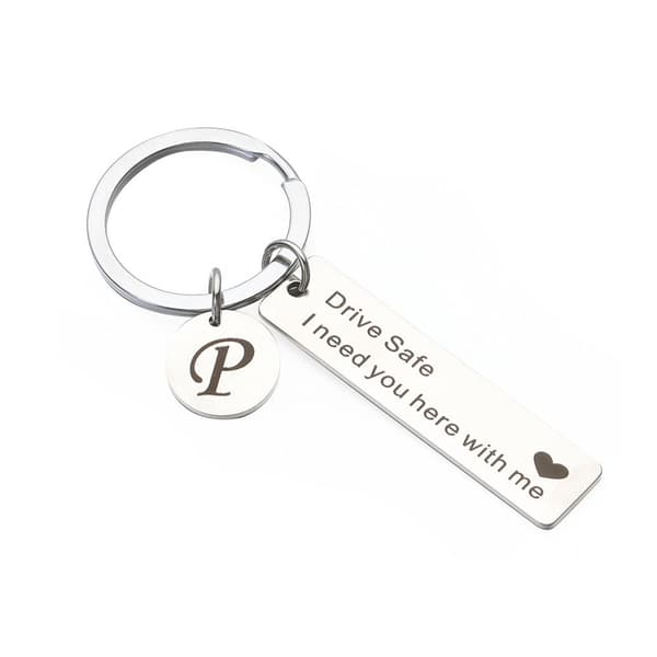 Mordely Drive Safe Keychain A-Z 26 Initialer Bokstäver Nyckelring