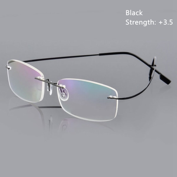 Mordely Läsglasögon Glasögonminne Titan SVART STYRKA-350 black Strength-350
