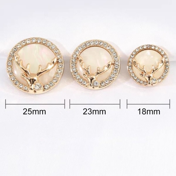 Mordely 10 st Älg Rhinestone Buttons Skjorta Knappar 23MM10PCS 10PCS 23MM 23MM10pcs
