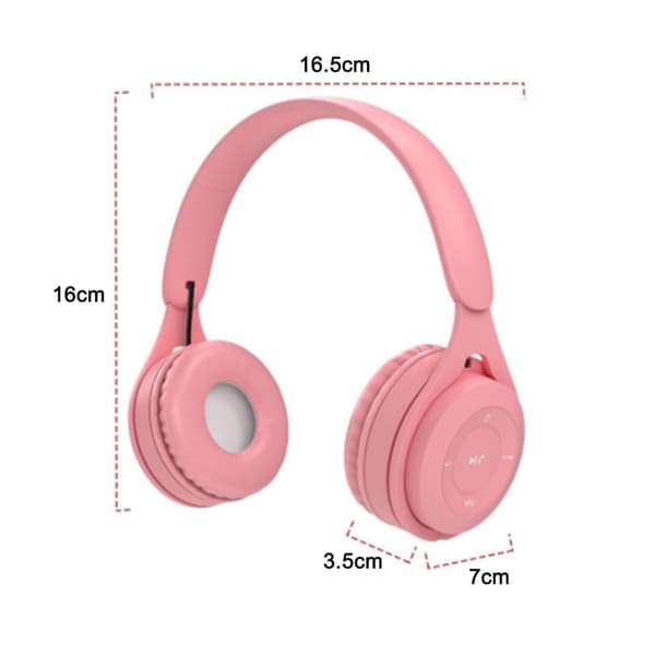 Mordely Bluetooth hörlurar över örat, trådlösa hörlurar Pink