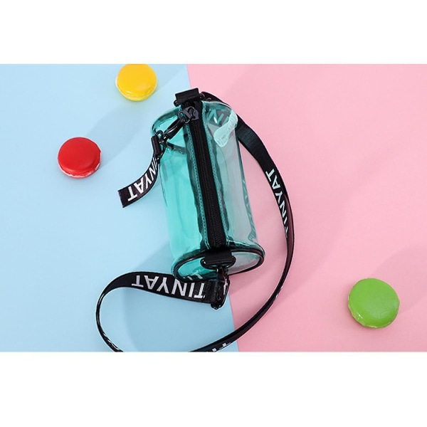 2023 Transparent Bag Fashion Waterproof Pvc Jelly Bag Ladies Messenger Bag Mini Cylinder Phone Bag A916-1040 Green