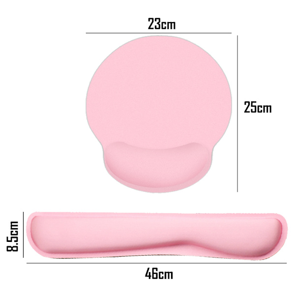 Mordely Musmatta med handledsstöd, Memory Foam tangentbordsdyna pink