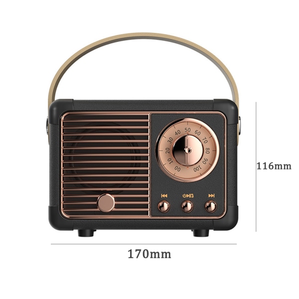 Mordely Bluetooth Music Player Retro uppladdningsbar högtalare Snygg radio white