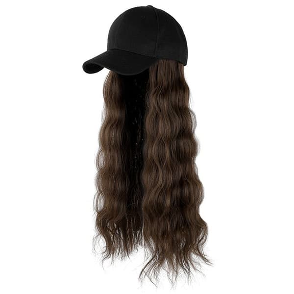 Mordely Connect Wig Justerbar MÖRKBRUN VIT HATT dark brown White hat-White hat