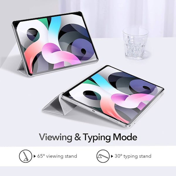 2023 New Case for iPad 8th/7th Generation 10.2 with Pencil Holder, Protective Cover with Auto Wake/Sleep, Trifold Stand for iPad 8th Gen, Gray