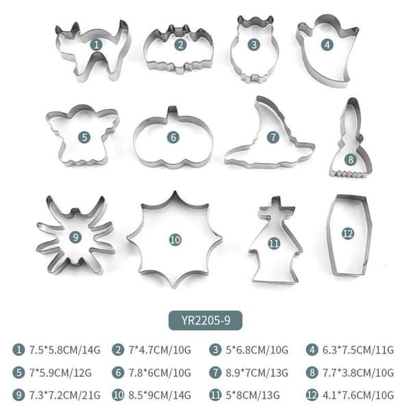 Mordely 12 st 3D Halloween Cookie Cutter Candy Biscuit Form