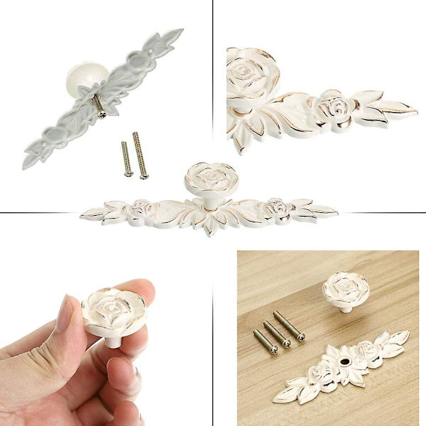 2023 5pcs Leaf Shaped Door Handle Retro Cupboard Door Knob Decorate Drawer, Dresser, Cupboard, Cabinet Etc. (14.5cm) (golden)