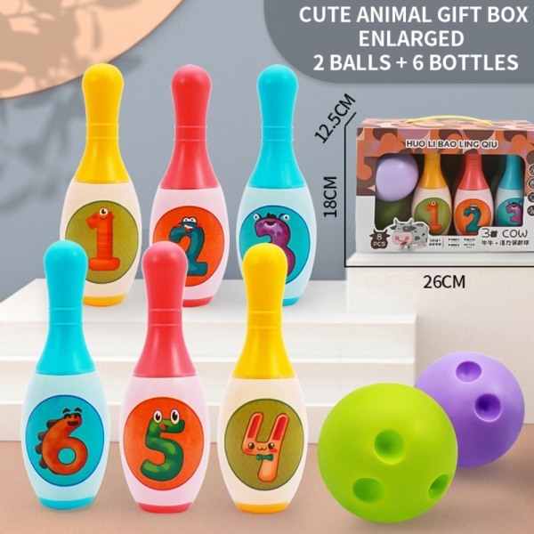 Mordely Barn Bowling Set Toddler Leksaker Pojkar Flickor med nummer 15CM