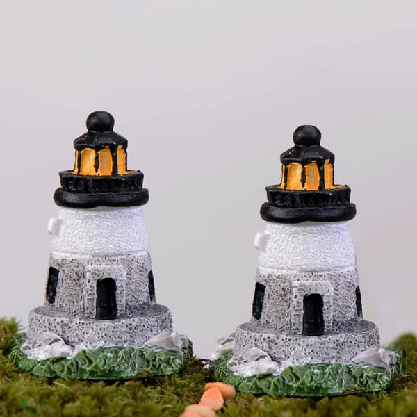 Mordely 5pcs Realistic Lighthouse Miniature Visual Delicate Resin Vivid Tiny Castle Miniatures For Bonsai