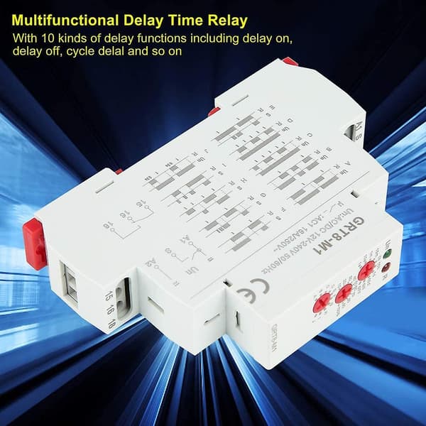 2023 Multifunctional Delay - Grt8-m1 Multifunctional Delay Relay With 10 Functions Din Rail Mount Ac/dc 12v~240v