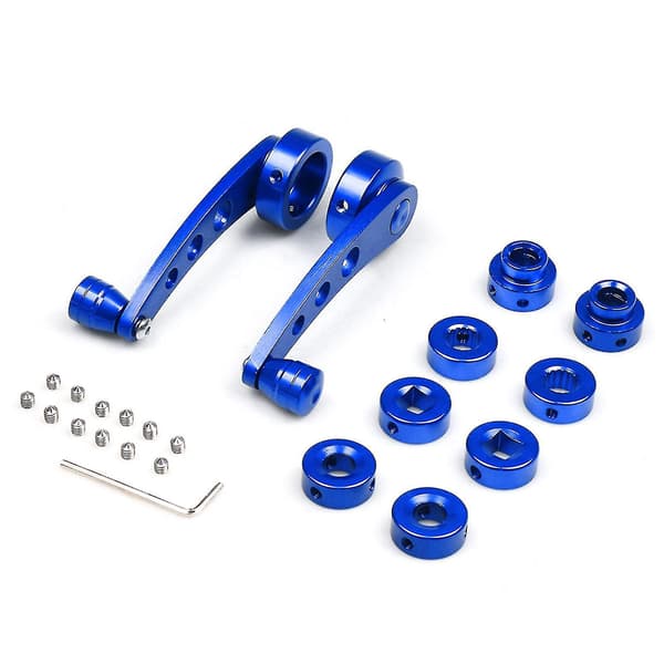 Blue 1 Pair Auto Car Window Hand Crank Shake Minivan Van Modified Glass Manual Lifter