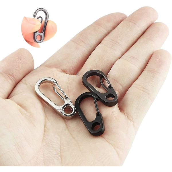 10pcs Mini Carabiner Clip,climbing Holds Clip Buckle Spring Clasps For Backpack For Camping Climbing Hiking Outdoor Key Ring (black)