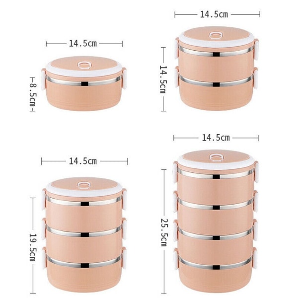 Mordely 1/2/3 Layers Lunch Box Bento Box ROSA 1 LAYER Pink 1 Layer