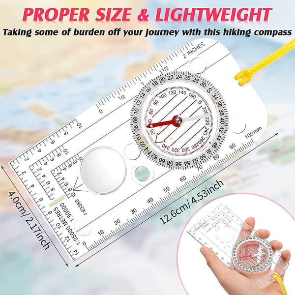 Navigation Compass Boy Scout Compass Orienteering Compass Lightweight Hiking Compass (12.5 X 6.0cm)