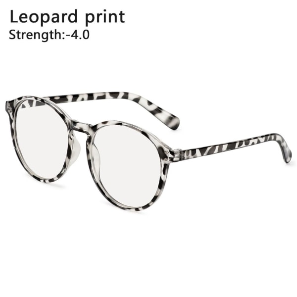 Mordely -1,0~-4,0 Myopi Glasögon Glasögon LEOPARD PRINT STYRKA 4,00 leopard print Strength 4.00-Strength 4.00