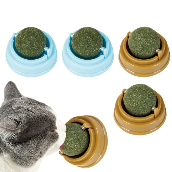 Mordely 4st Kattmyntabollar,Tandrengöring Kattmintleksak för katt, 5*4cm