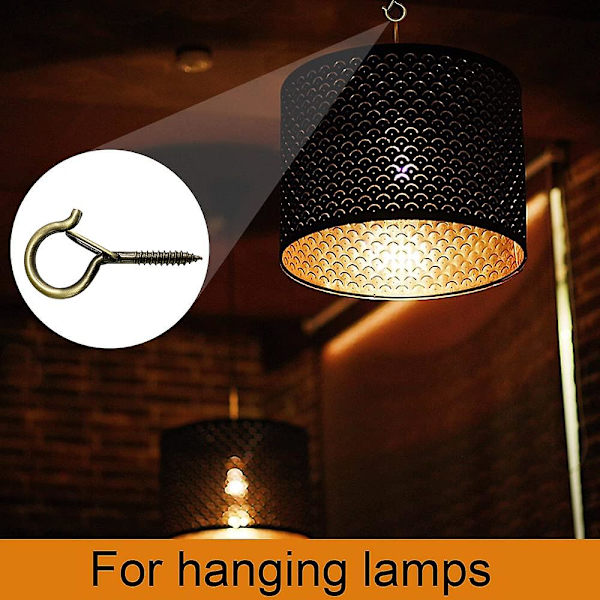 Mordely 24 Pcs Screw In Hooks Outdoor String Lights Safety Screw Hook Ceiling Hooks With Safety