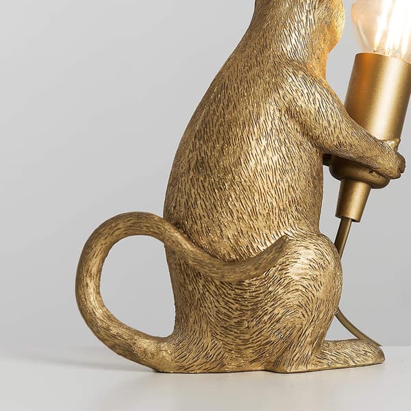 Modern metallisk guldmålad bordslampa för råttdesign
