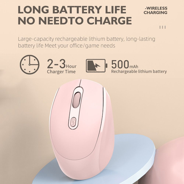 Mordely Trådlös mus Bluetooth VIT White