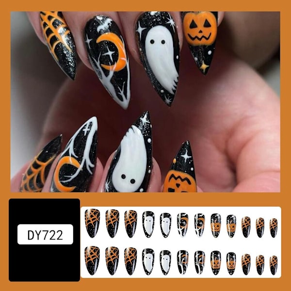 Mordely Halloween Almond Fake Nails Ballerina False Nail 2