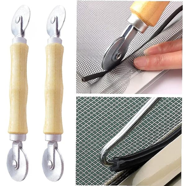 2023 Rolling Screen Tool Portable Spline Roller Repair Installation Tools With Wooden Handle, Layering Tool