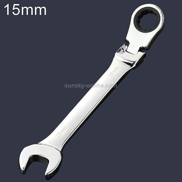 2023 15mm Dual-purpose Torx Ratchet Wrench With Angled Opening (silver)