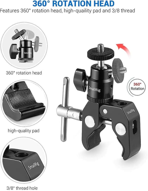 Mordely Super Clamp Mount With Ball Clamp Adapter And Cool Clamp 1124